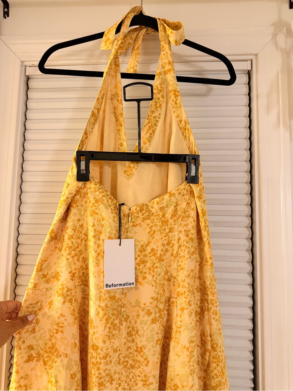 Reformation Yellow Halter Floral Midi Dress - Picture 4 of 13